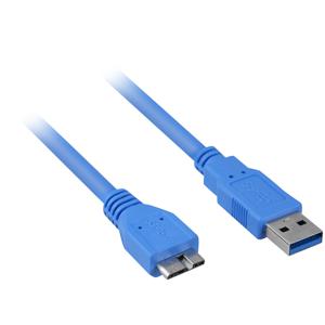 Sharkoon micro USB3.0 USB-kabel 2 m USB A Micro-USB B Blauw