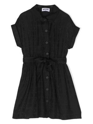 Moschino Kids Mini-jurk met logo jacquard - Zwart
