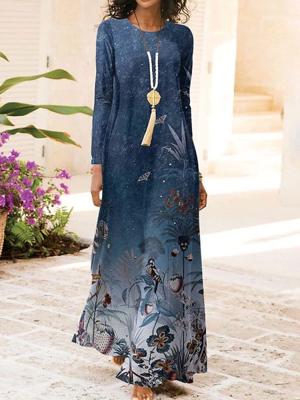 Casual Loose Floral Dress With No Casual Loose Floral Dress With No