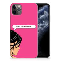 Apple iPhone 11 Pro Max Silicone-hoesje Woman Don't Touch My Phone - thumbnail