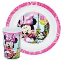 2x Kinder ontbijt set Disney Minnie Mouse 2-delig van kunststof