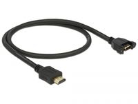 Delock 85463 Kabel HDMI-A male > HDMI-A female paneelmontage 4K 30 Hz 0,5 m - thumbnail