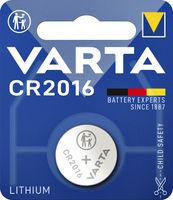 Batterij Varta knoopcel CR2016 lithium blister ÃƒÆ' 1stuk - thumbnail