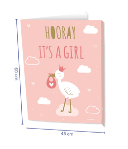 Raambord &apos;Hooray Baby Girl&apos; (60x45cm)