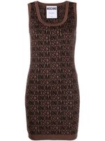 Moschino robe courte à logo intarsia - Marron - thumbnail