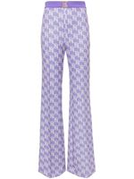 Elisabetta Franchi pantalon palazzo à motif monogrammé - Violet - thumbnail