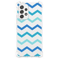 Samsung Galaxy A53 5G Doorzichtige Silicone Hoesje Zigzag Blauw