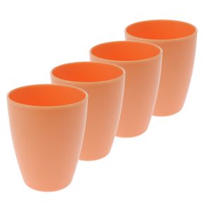 4x drinkbekers kunststof 340 ml oranje