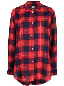 TOTEME chemise en coton à motif tartan - Rouge