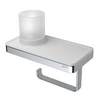 Planchet met Toiletrolhouder en Houder LED Licht Geesa Frame Wit Chroom Geesa