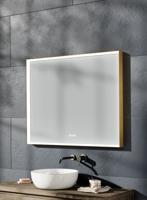 Thebalux M20 spiegel 100x80cm met verlichting en verwarming messing - thumbnail