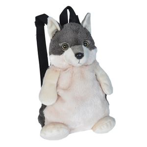 Pluche knuffel wolf kinder rugzak/rugtas 33 cm schooltas   -