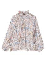 Il Gufo blouse volantée à motif zalij - Blanc