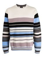 PS Paul Smith pull en intarsia à rayures - Blanc