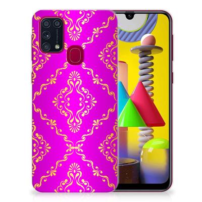 Siliconen Hoesje Samsung Galaxy M31 Barok Roze Siliconen Hoesje Samsung Galaxy M31 Barok Roze