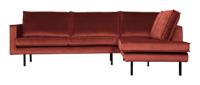 BePureHome Hoekbank 'Rodeo' Rechts, Velvet, kleur Chestnut