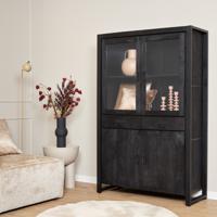 Vitrinekast Boaz Black | 115 cm STF-814 - thumbnail