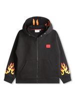 HUGO KIDS hoodie à flammes imprimées - Noir - thumbnail