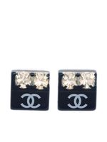 CHANEL Pre-Owned boucles d'oreilles à strass (2005) - Noir