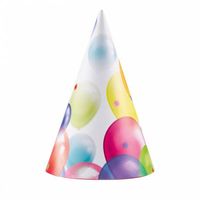 8 Party hoedjes balloons - thumbnail