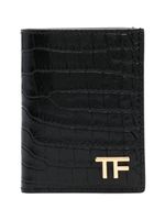 TOM FORD porte-cartes en cuir à design pliant - Noir