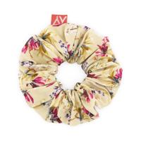 MAYCE Girlslabel Meisjes scrunchie - Geel bloemen AOP