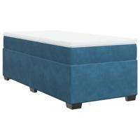 vidaXL Boxspring met matras fluweel donkerblauw 90x190 cm, boxspring, ledikant, bedframe, bed, boxspring bed, bedbodem, seniorenbed, senioren bed