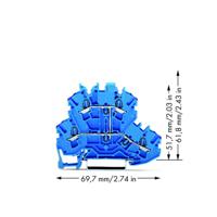 WAGO 2002-2209 Doorgangsklem 2-etages 5.20 mm Spanveer Toewijzing: N Blauw 50 stuk(s)