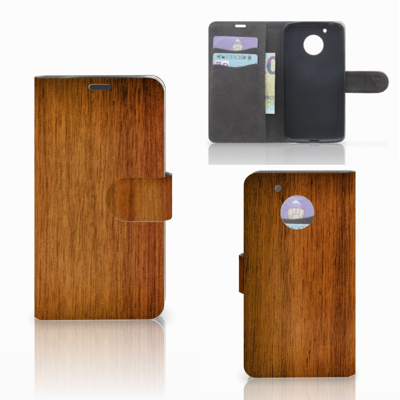 Motorola Moto G5 Book Style Case Donker Hout