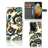 Wallet Case Samsung Galaxy S21 Ultra Barok Flower - thumbnail