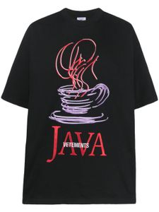 VETEMENTS t-shirt Java à logo brodé - Noir