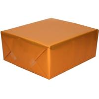 2x Luxe Inpakpapier/cadeaupapier Oranje Zijdeglans 150 X 70 Cm - Cadeauverpakking Kadopapier