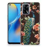 OPPO A74 4G TPU Hoesje Pauw met Bloemen