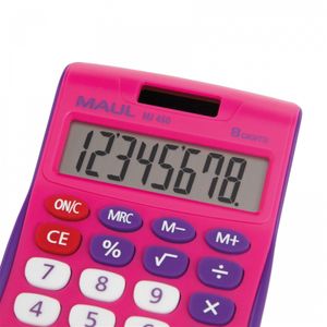 Maul MJ 450 Bureaurekenmachine Pink Aantal displayposities: 8 werkt op batterijen, werkt op zonne-energie (b x h) 113 mm x 72 mm