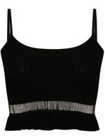 PINKO haut crop en maille nervurée - Noir