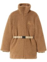 Burberry manteau en polaire à logo brodé - Tons neutres