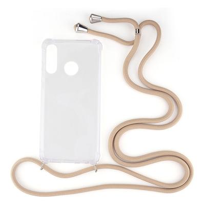 Shop4 - Huawei P30 Lite Hoesje - Zachte Back Case met Koord Beige Shop4 - Huawei P30 Lite Hoesje - Zachte Back Case met Koord Beige