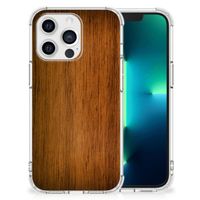 Apple iPhone 13 Pro Stevig Telefoonhoesje Donker Hout