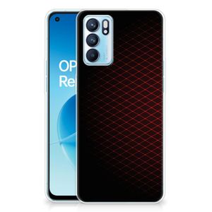 OPPO Reno6 5G TPU bumper Geruit Rood