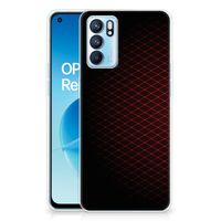 OPPO Reno6 5G TPU bumper Geruit Rood - thumbnail