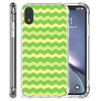 Apple iPhone Xr Doorzichtige Silicone Hoesje Waves Green - thumbnail