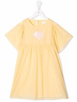 Chloé Kids robe évasée à logo imprimé - Jaune