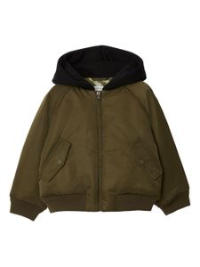 Burberry Kids veste bomber à capuche - Vert