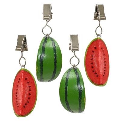 Kaemingk Tafelkleedgewichten watermeloen - 4x - kunststof - voor tafelkleden en tafelzeilen Kaemingk Tafelkleedgewichten watermeloen - 4x - kunststof - voor tafelkleden en tafelzeilen