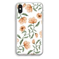 Peachy flowers: iPhone X Transparant Hoesje - thumbnail