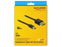 Delock 84928 Mini DisplayPort naar DisplayPort-kabel 8K 60 Hz 2 m DP 8K gecertificeerd - thumbnail