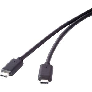 Renkforce USB-kabel USB 3.2 Gen2x2 USB-C stekker, USB-C stekker 0.50 m Zwart Vergulde steekcontacten RF-4381068