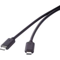 Renkforce USB-kabel USB 3.2 Gen2x2 USB-C stekker, USB-C stekker 0.50 m Zwart Vergulde steekcontacten RF-4381068 - thumbnail