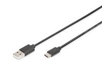 DIGITUS USB Type-C aansluitkabel, type C naar A M/M, 1,0m, 3A, 480MB, 2.0 versie, bl