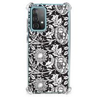 Samsung Galaxy A52 4G/5G Case Black Flowers - thumbnail